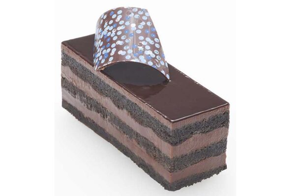 Bittersweet chocolate Guinness ganache with two layers of chocolate sponge soaked in Guinness