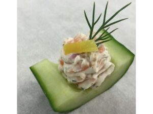 Smoked Salmon Mousse in Cucumber Boat
