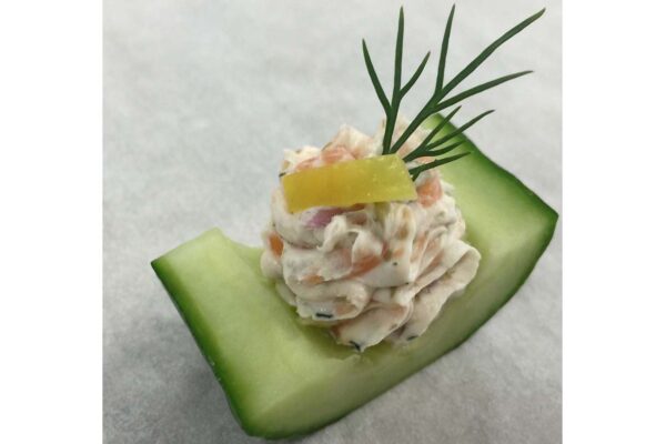 Smoked Salmon Mousse in Cucumber Boat