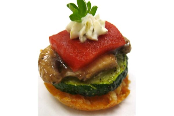 Vegetable Napoleon Parmesan Crisp