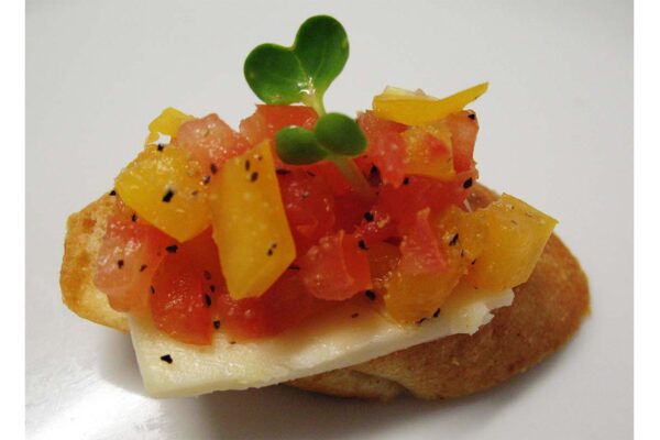 Vegetarian - Red and Yellow Tomato Bruschetta
