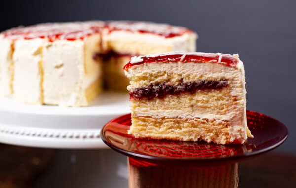 Limoncello Raspberry Banquet Cake